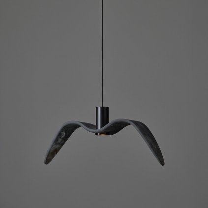 Brokis Night Birds Exterior, závěsné svítidlo z ručně zpracovaného skla, 6,5W LED, šedá kouřová BROKISGLASS mat, délka 61cm, IP54