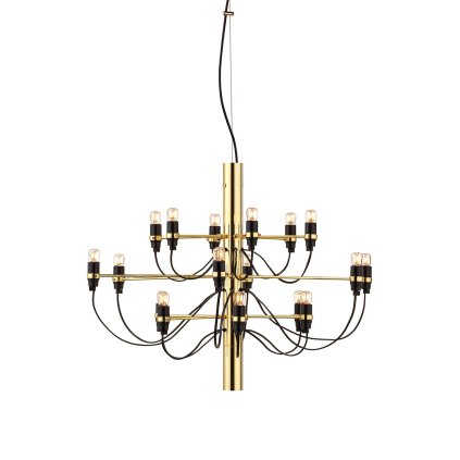 Flos 2097-18, luxusní mosazný lustr, 18x15W E14 čirá, prům. 69cm, výška 51cm