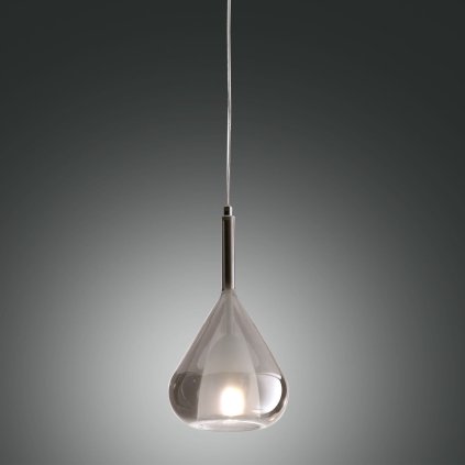 Fabas Lila, závěsné svítidlo z šedého skla, 1x40W E27, průměr 20cm
