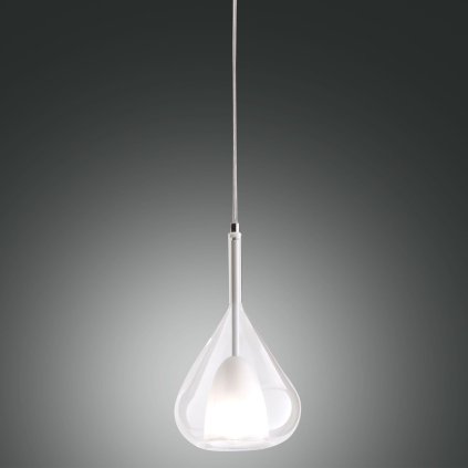 Fabas Lila, závěsné svítidlo z čirého skla, 1x40W E27, průměr 20cm