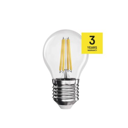 LED žárovka filament Miniglobe E27 6W, 810lm, náhrada za 60W, teplá bílá 2700K