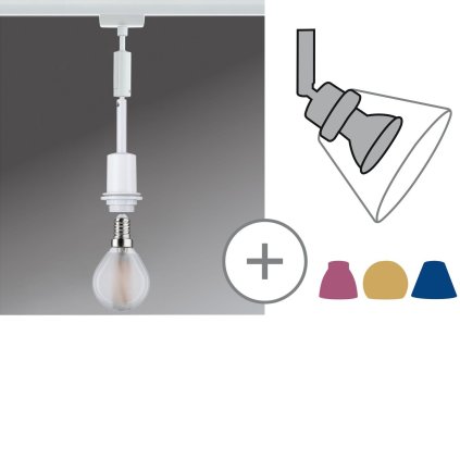 Paulmann DecoSystems pendant, závěs pro Urail systém, 1x20W E14, bílá