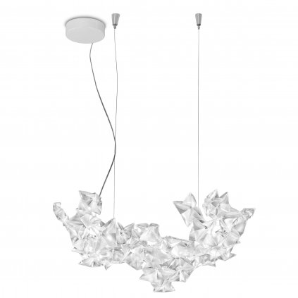 Slamp Hanami, závěsné květinové svítidlo, 5x5W LED G9 2700K stmívatelné, délka 53cm, čirý kabel