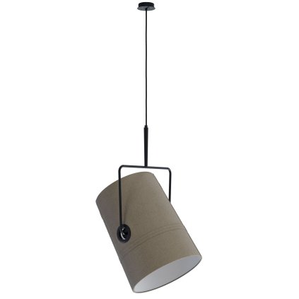 Diesel Fork large, svítidlo z antracitového kovu a šedé tkaniny, 2x25W E27, prům. 33cm