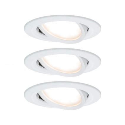 Paulmann LED Coin Nova round, set kulatých bodovek v bílé úpravě, 3x6W LED 2700K tříkrokové stmívání, prům.8,4cm