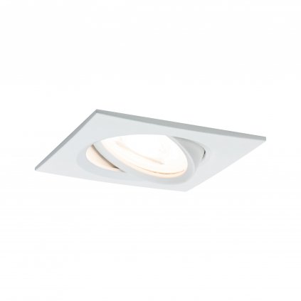Paulmann LED Coin Nova rectangular, bílá hranatá bodovka, 1x6,5W LED 2700K tříkrokové stmívání, 8,4x8,4cm