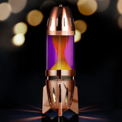 mathmos fireflow candle lava lamp copper violet orange 01