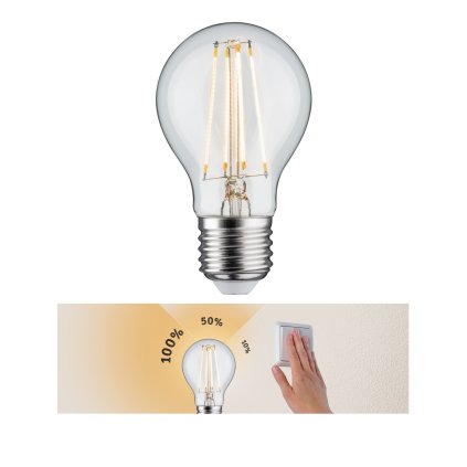 Paulmann LED žárovka, 7,5W E27 2700K tříkrokové stmívání, výška 10,4cm