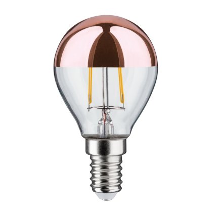 Paulmann LED žárovka s měděným vrchlíkem, 2,6W LED 2700K E14, výška 7,8cm