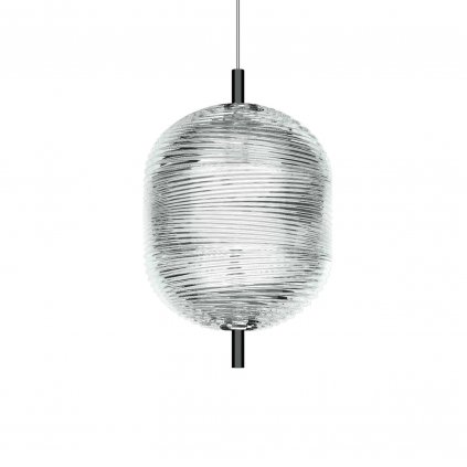 Lodes Jefferson small, závěsné svítidlo ze skla a černého kovu, 1x3W LED 2700K stmívatelné, výška 23,5cm