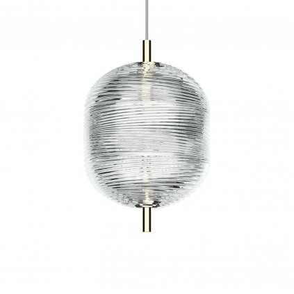 Lodes Jefferson small, závěsné svítidlo ze skla a zlatého kovu, 1x3W LED 2700K stmívatelné, výška 23,5cm