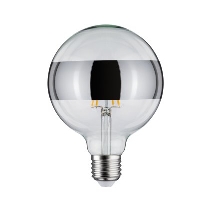 Paulmann LED žárovka se stříbrným pruhem, 6,5W LED 2700K E27 stmívatelná, výška 17,4 cm