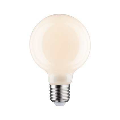 Paulmann LED Globe G80 opálová žárovka, 6W LED 2700K E27 stmívatelná, prům. 8cm