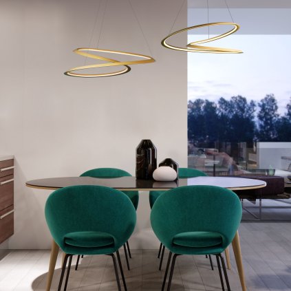 Nemo Kepler Petite, zlaté svítidlo pro přímé osvětlení, 50W LED 2700K stmívatelné, prům. 50cm