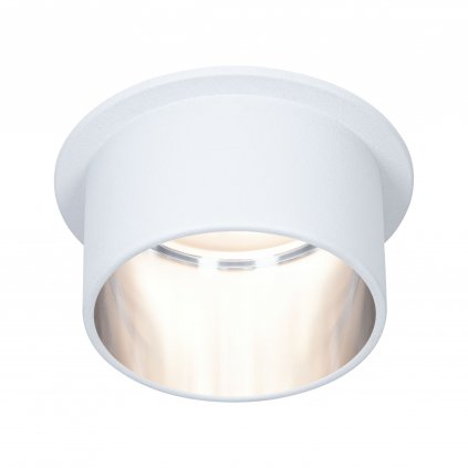 Paulmann LED Gil, bodovka v bílo-ocelové úpravě, 1x6,5W LED 2700K tříkrokové stmívání, prům. 6,8cm, IP44