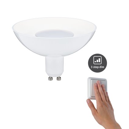 Paulmann LED žárovka 4,9W bílá 3000K 230V GU10, tříkrokové stmívání