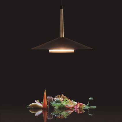 Mantra Orion, moderní černé svítidlo s mosaznými prvky LED 8W 590lm 3000K, průměr 25cm