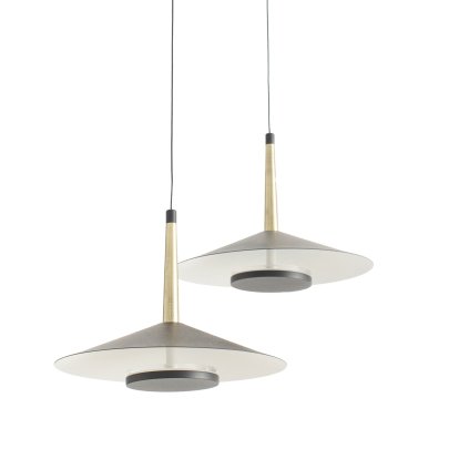Mantra Orion, moderní černé svítidlo s mosaznými prvky LED 2 x 8W 1180lm 3000K, průměr 25cm