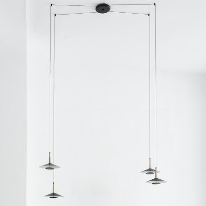 Mantra Orion, moderní černé svítidlo s mosaznými prvky LED 4 x 8W 1770lm 3000K, průměr 25cm