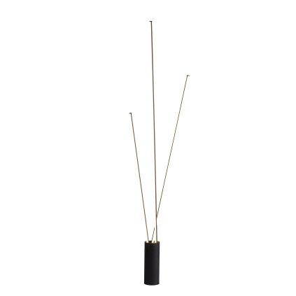 Mantra Vertical, stmívatelná černá stojací lampa se třemi prvky, LED 60W 3600lm 3000K, výška 180cm