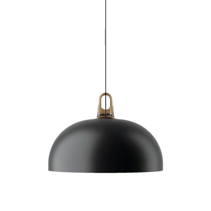 Lodes Jim dome, černé kupolovité svítidlo s medovým hákem, 1x25W LED E27, prům. 50cm