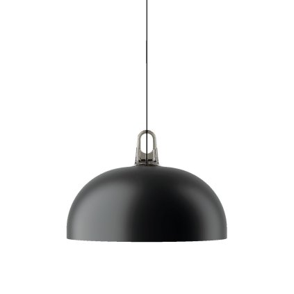 Lodes Jim dome, černé kupolovité svítidlo s šedým hákem, 1x25W LED E27, prům. 50cm