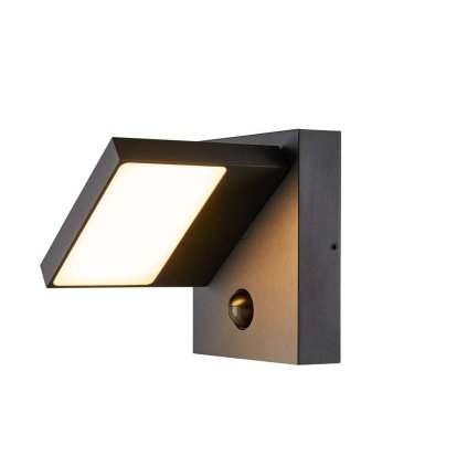 SLV Abridor, venkovní nástěnné antracitové svítidlo se senzorem LED 14W, IP54, 3000/4000K