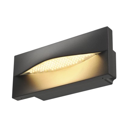 SLV Adi, venkovní vestavné svítidlo do stěny, LED 18W, 3000K, IP55, antracit, šířka 30cm