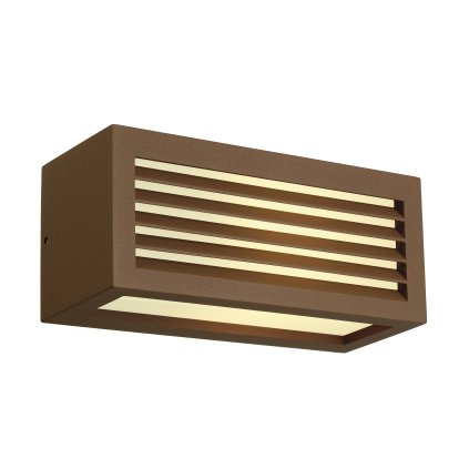 SLV Box_L, venkovní nástěnné rezavé svítidlo, 1xE27 max.18W, šířka 25cm, IP54