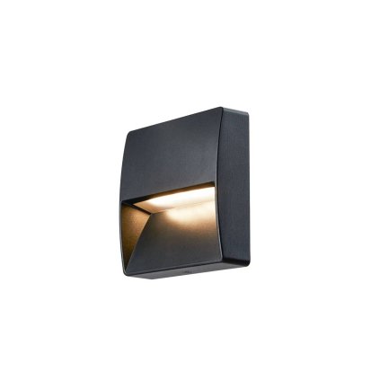SLV Downunder Out, venkovní svítidlo na stěnu, LED 4,5W 3000K, antracid, rozměr 13,2x13,2cm, IP65