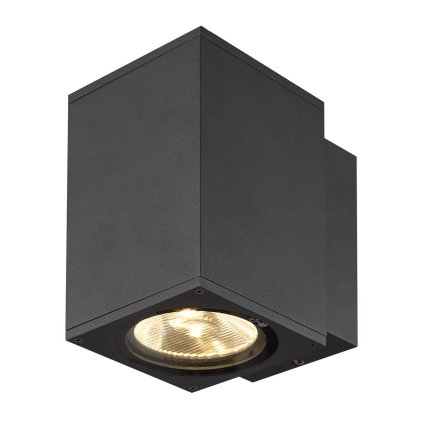 SLV Enola Square M, venkovní nástěnné svítidlo, LED 10W 3000/4000K, antracit, výška 16cm, IP65