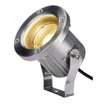SLV Nautilus Spike, venkovní reflektor s trnem, LED 9W 3000K, nerez, IP55