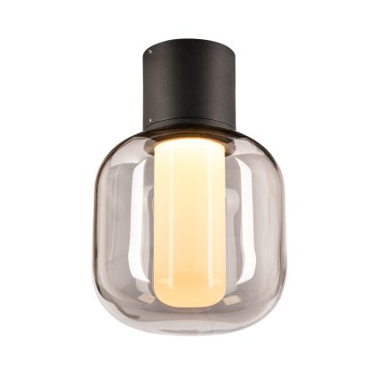 SLV Ovalisk, venkovní stropní svítidlo, LED 7,5W 3000/4000K, antracit, průměr 17cm, IP65