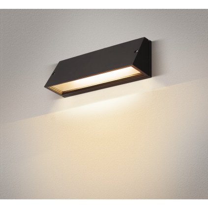 SLV Pema, černé venkovní nástěnné svítidlo LED 16W 3000/4000K, délka 28cm, IP65