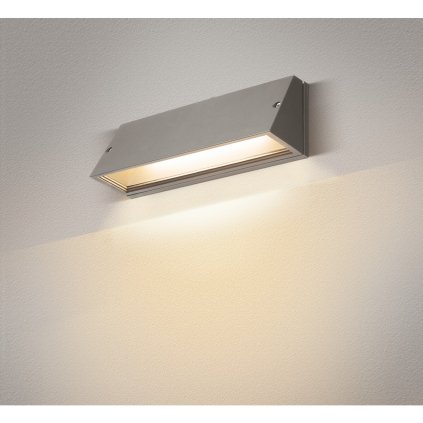 SLV Pema, šedé venkovní nástěnné svítidlo LED 16W 3000/4000K, délka 28cm, IP65