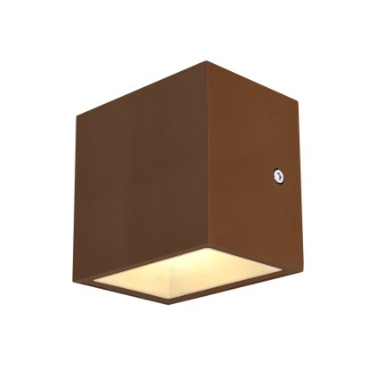SLV Sitra Cube Up/Down, venkovní nástěnné svítidlo, LED 10W 3000K, rezavé, výška 11cm, IP44