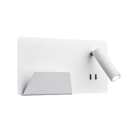 SLV Somnila Flex, nástěnné svítidlo k posteli, LED 13W 3000K, bílá, verze vlevo, USB přípojka