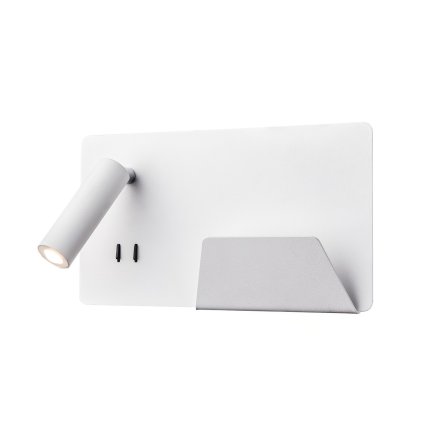 SLV Somnila Flex, nástěnné svítidlo k posteli, LED 13W 3000K, bílá, verze vpravo, USB přípojka