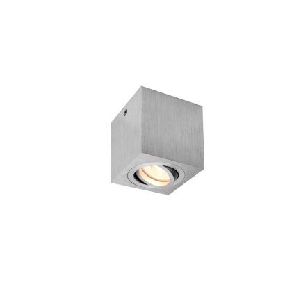 SLV Triledo, stropní svítidlo z kartáčovaného hliníku, 1x GU10 max. 10W, rozměr 8,5 x 8,5cm