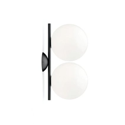 Flos IC Lights C/W1 Double, designové svítidlo, 2x60W E14, černá, Ø 20cm, výška 42cm