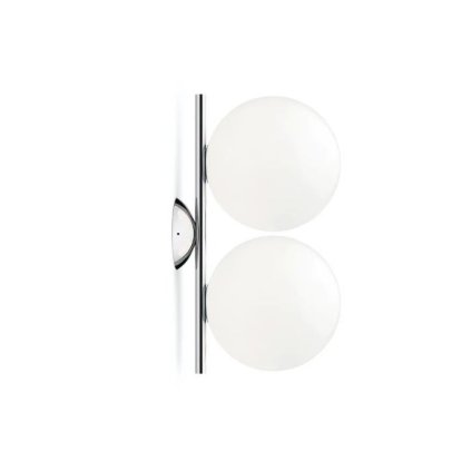 Flos IC Lights C/W1 Double, designové svítidlo, 2x60W E14, chrom, Ø 20cm, výška 42cm