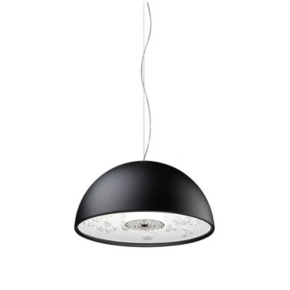 Flos Skygarden small, matně černé závěsné svítidlo s vnitřním štukem, 1x10W E27, prům. 40cm