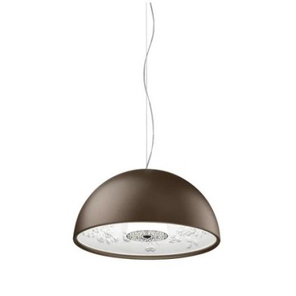 Flos Skygarden small, matně hnědé závěsné svítidlo s vnitřním štukem, 1x10W E27, prům. 40cm