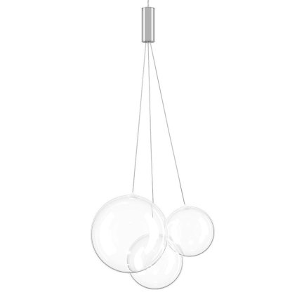 Lodes Random, závěs z matně bílého foukaného skla, 3x1W LED 2700K, šířka 29cm