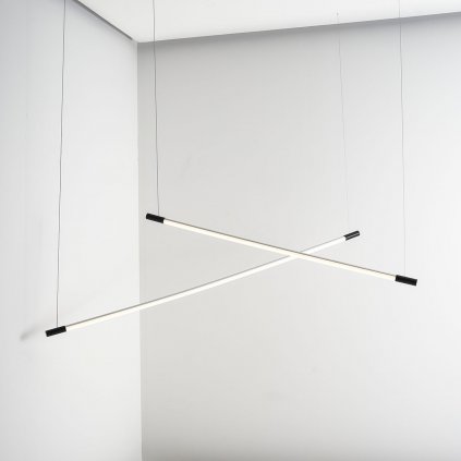 Zava Cosima, černé lieární závěsné svítidlo, 31W LED 3000K, délka 164cm