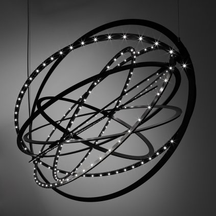 Artemide Copernico sospensione, designové závěsné LED svítidlo, 38W LED, černá, 104x64cm