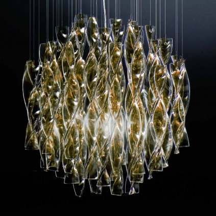 5946 7 axolight aura luxusni zavesne svitidlo z cajoveho muranskeho skla 1x150w e27 prum 47cm delka 160cm