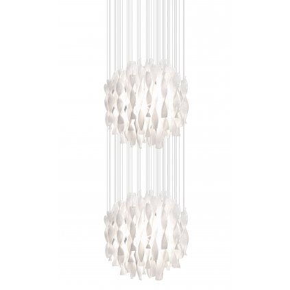 5949 7 axolight aura luxusni zavesne svitidlo z bileho muranskeho skla 2x250w e27 prum 60cm delka 320cm