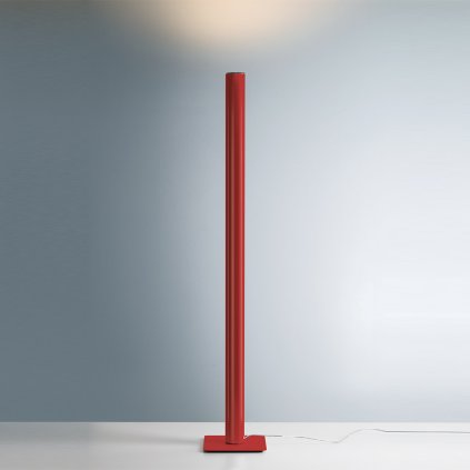 Artemide Ilio, červená stojací lampa pro nepřímé osvětlení, 39W LED 3000K, 175cm