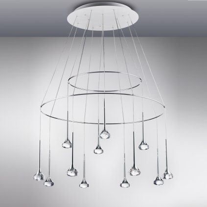 Axolight FAIRY suspension 12 crystal chrome two level STILL